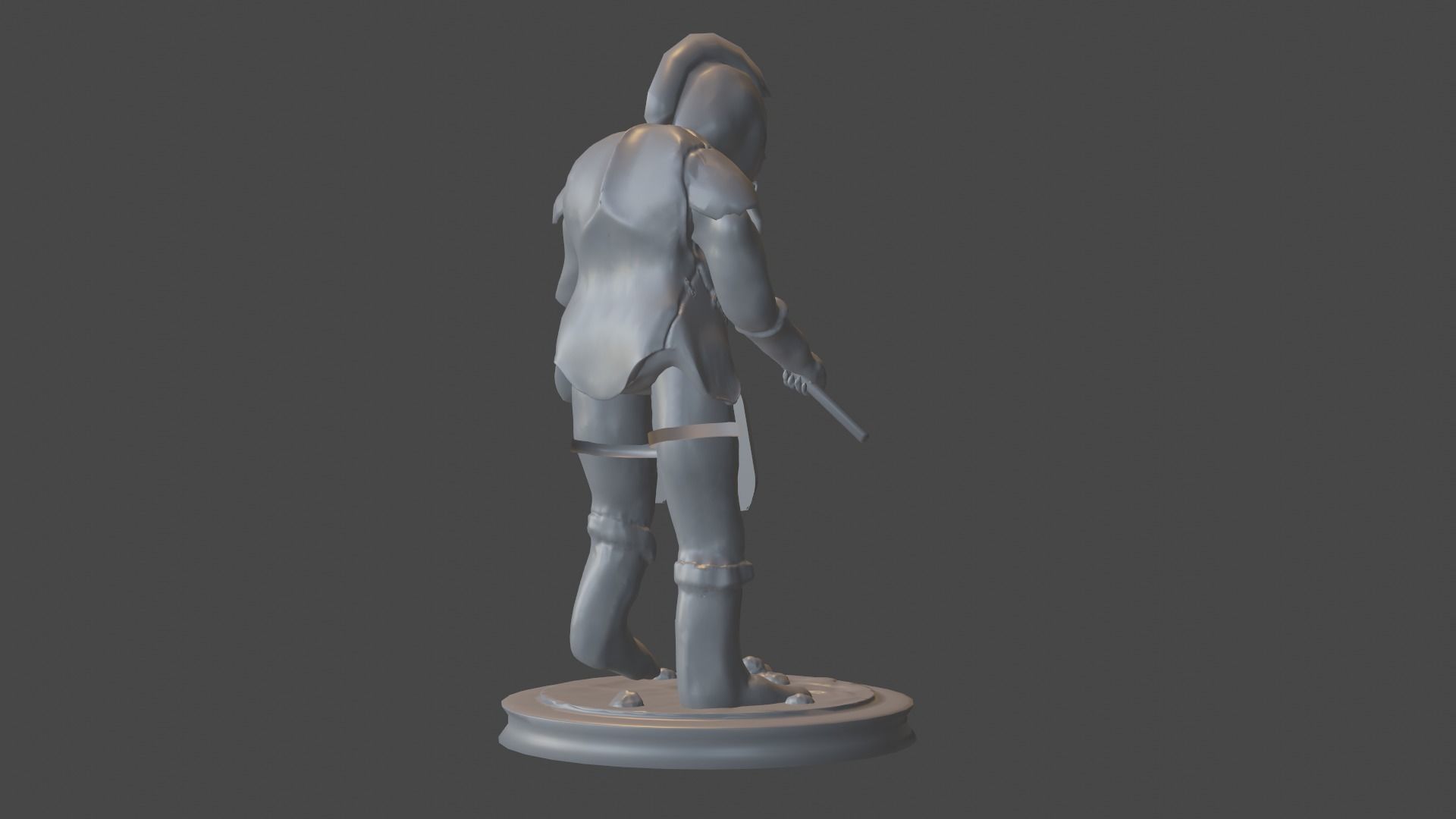 The orc statue of knight holding sword 3D print model_5