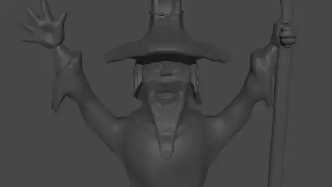 The Mage statue of man holding spear