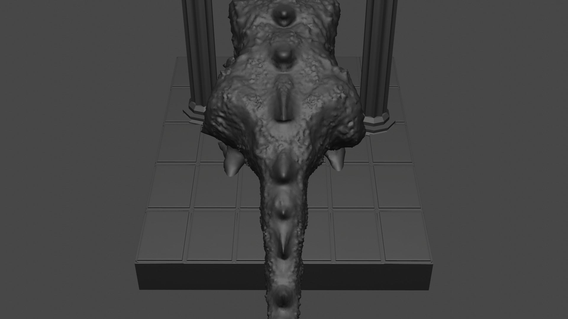 The dragon dinosaur on platform 3D print model_7