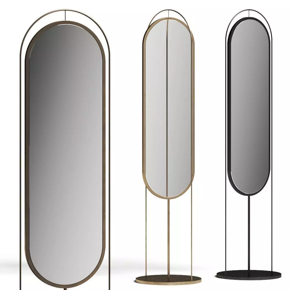 West Elm Tall Oval Floor Mirror 3D model_0