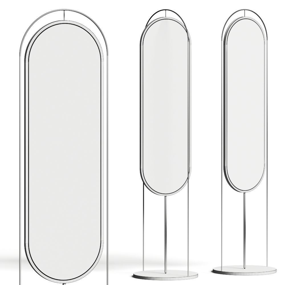 West Elm Tall Oval Floor Mirror 3D model_1