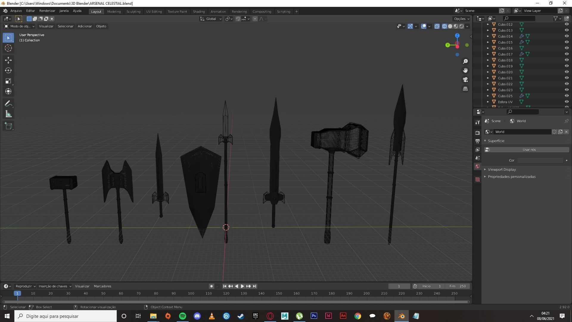 Celestial Wepons FULL arsenal Low-poly 3D model_1