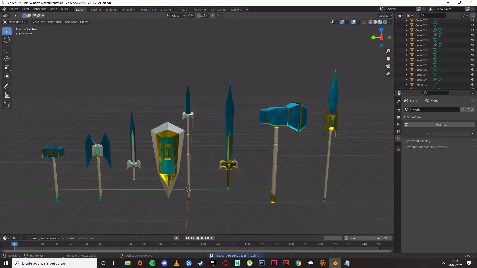 Celestial Wepons FULL arsenal Low-poly 3D model_0
