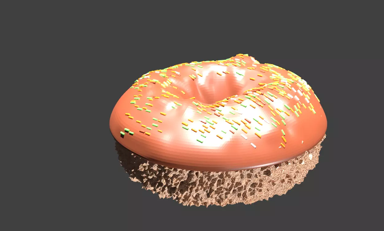 Donut with Procedural Displacement Adjustable Free 3D model_0