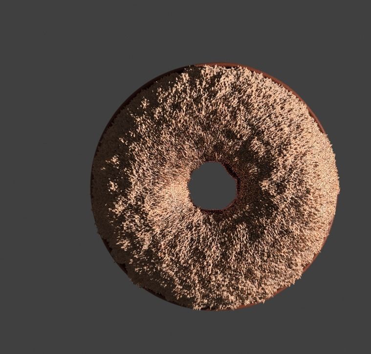 Donut with Procedural Displacement Adjustable Free 3D model_3
