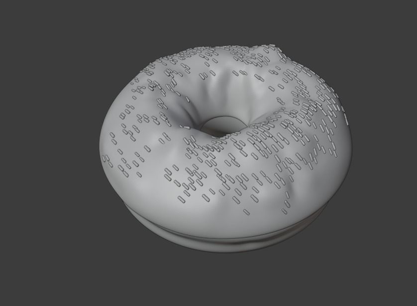 Donut with Procedural Displacement Adjustable Free 3D model_5