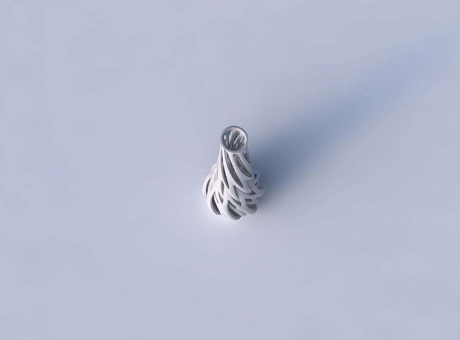 Vase taper slim with intertwining lines twisted wavy 3D print model_2