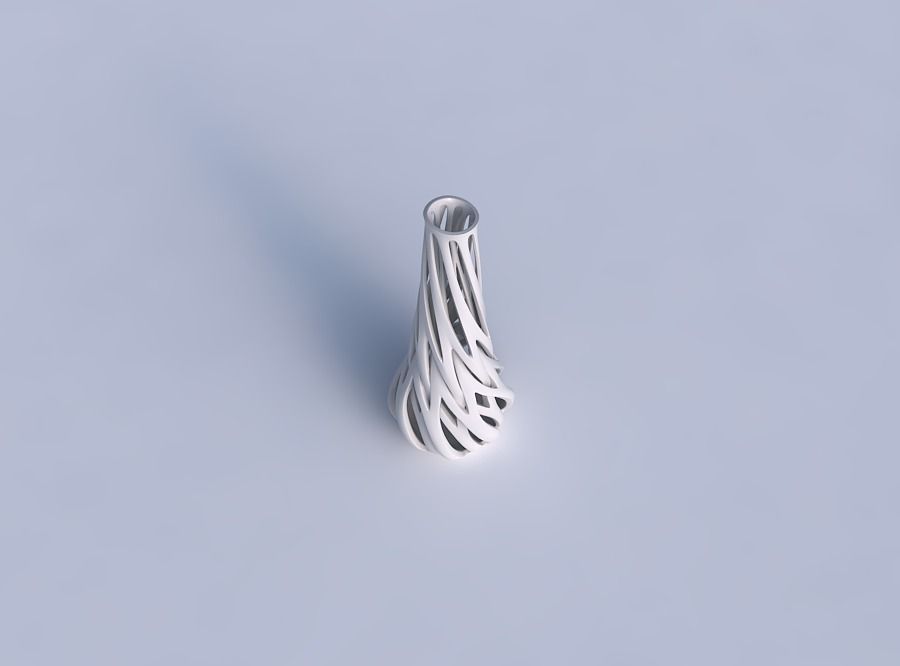 Vase taper slim with intertwining lines twisted wavy 3D print model_1