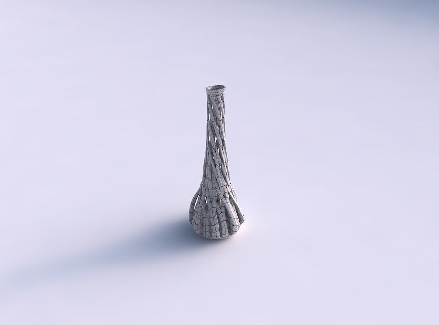 Vase taper slim with intertwining lines twisted and tapered wavy 3D print model_5