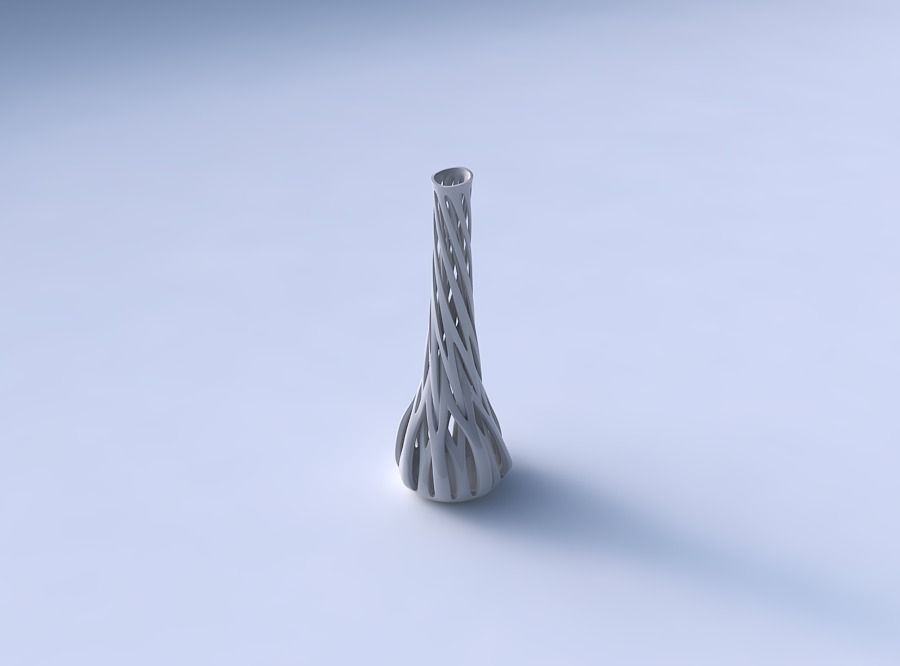 Vase taper slim with intertwining lines twisted and tapered wavy 3D print model_3