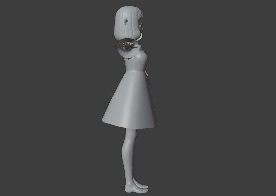 SciFi 3d anime kawaii girl character c21 Low-poly 3D model_9