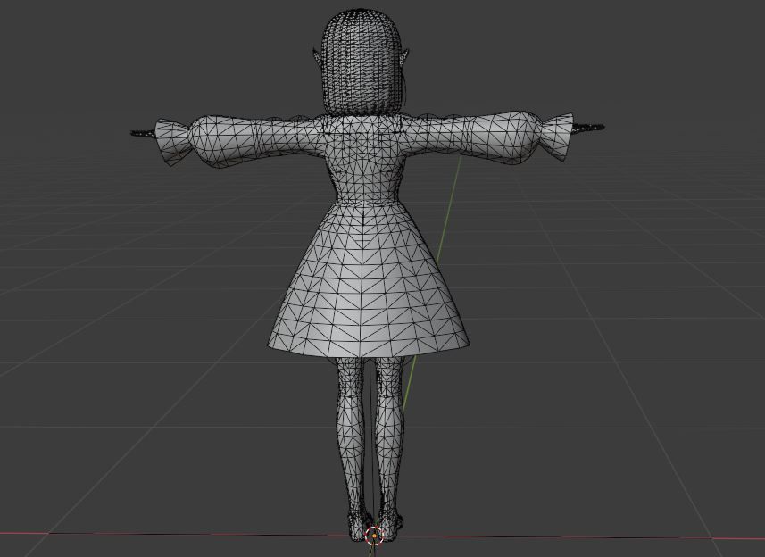 SciFi 3d anime kawaii girl character c21 Low-poly 3D model_6