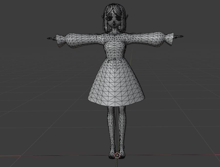 SciFi 3d anime kawaii girl character c21 Low-poly 3D model_12