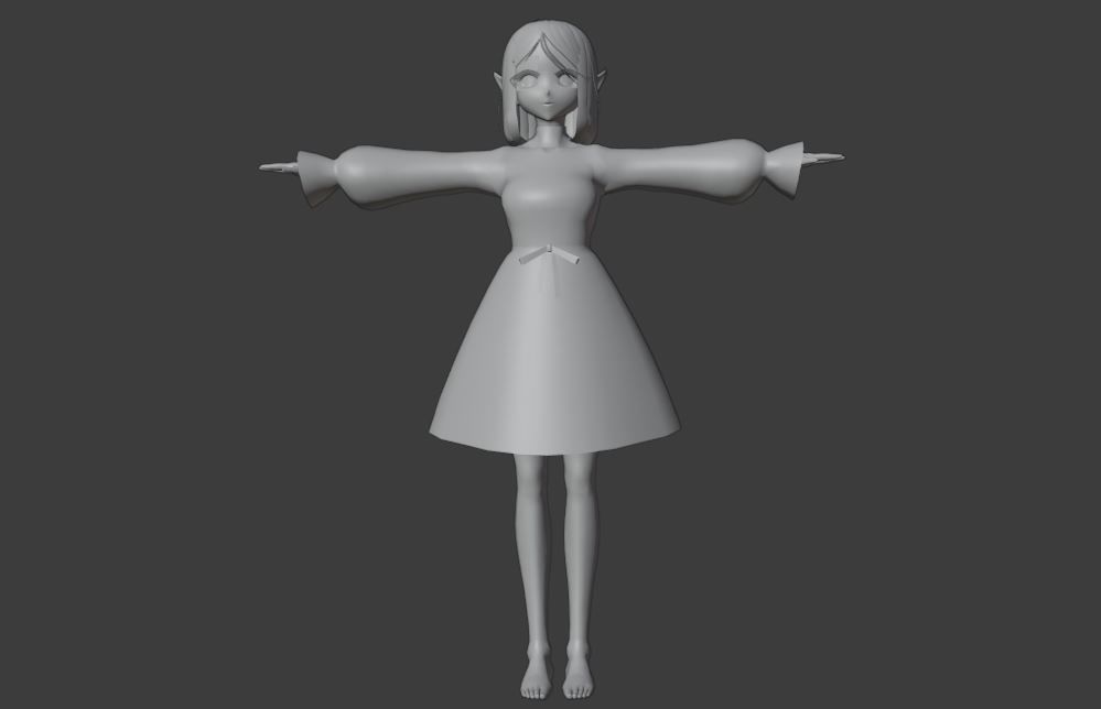 SciFi 3d anime kawaii girl character c21 Low-poly 3D model_7