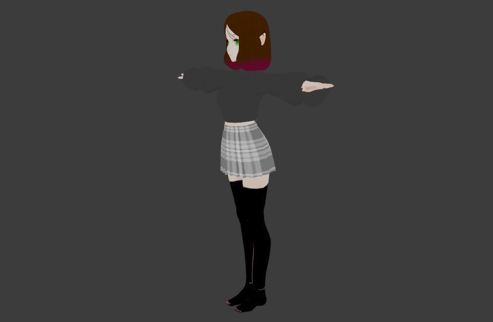 SciFi 3d anime kawaii girl character c21 Low-poly 3D model_5