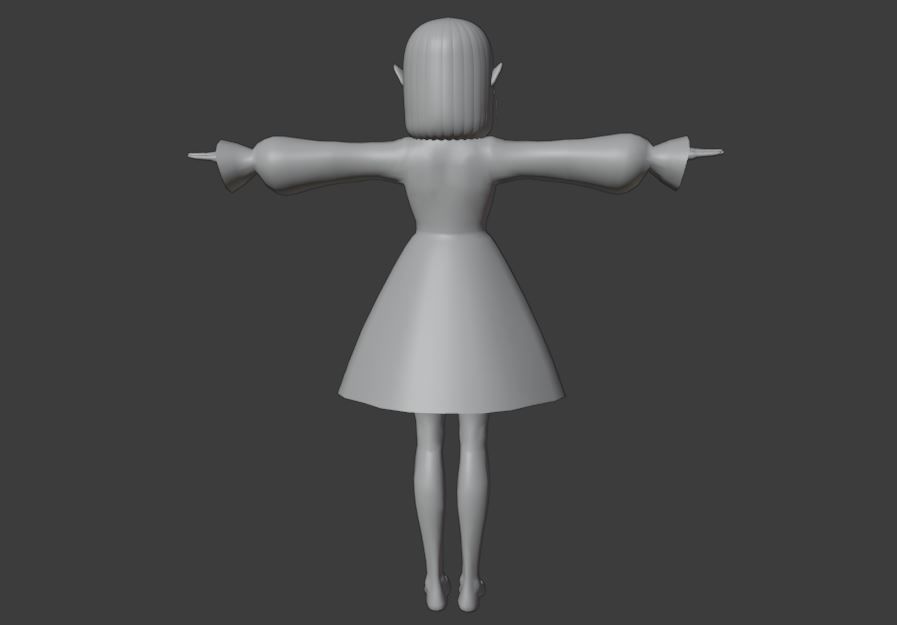 SciFi 3d anime kawaii girl character c21 Low-poly 3D model_10