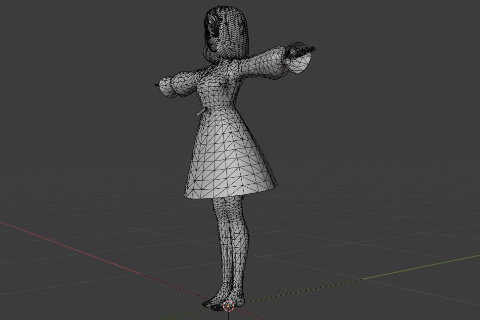 SciFi 3d anime kawaii girl character c21 Low-poly 3D model_11