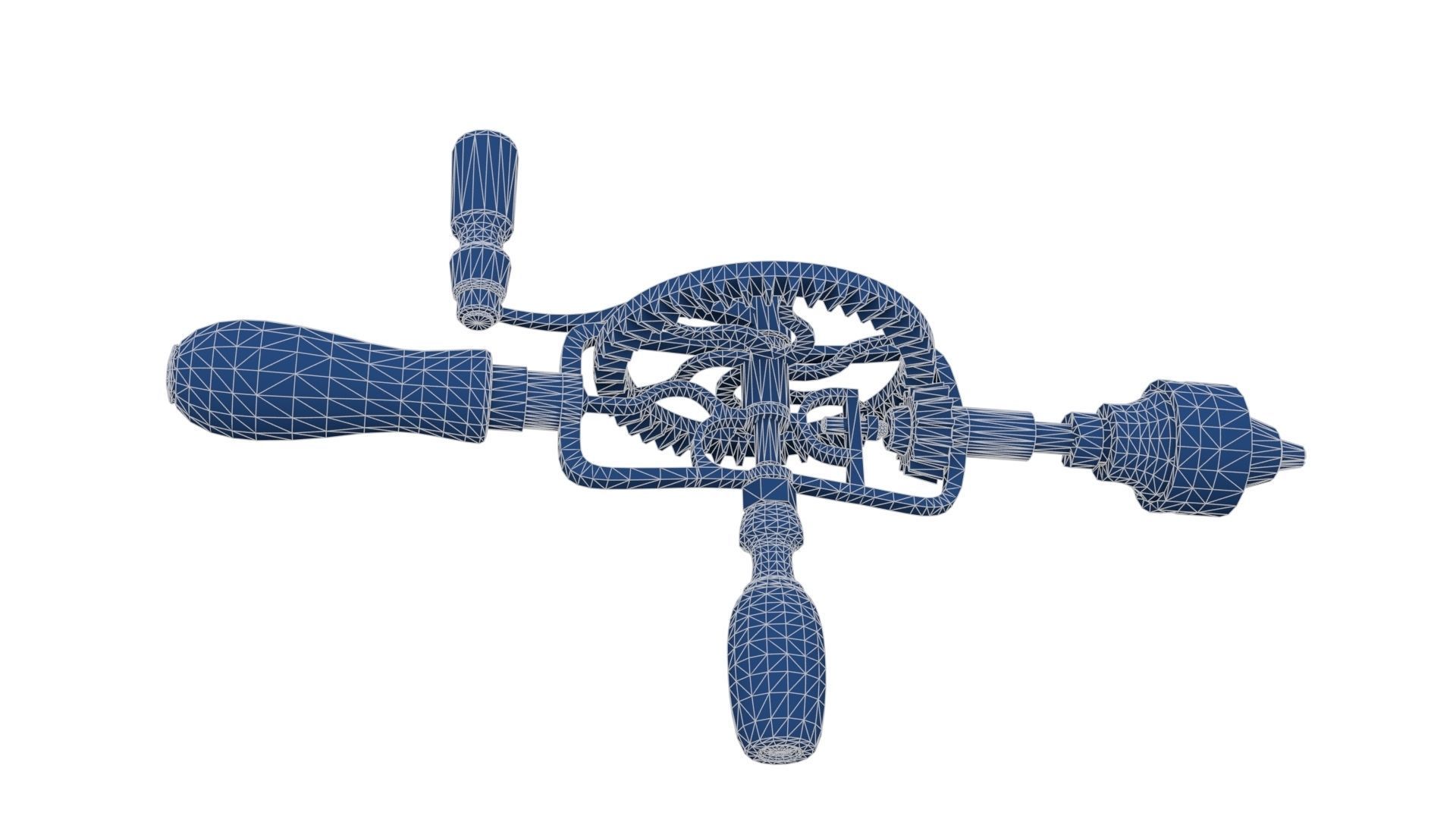 Old Hand Drill Low-poly 3D model_24