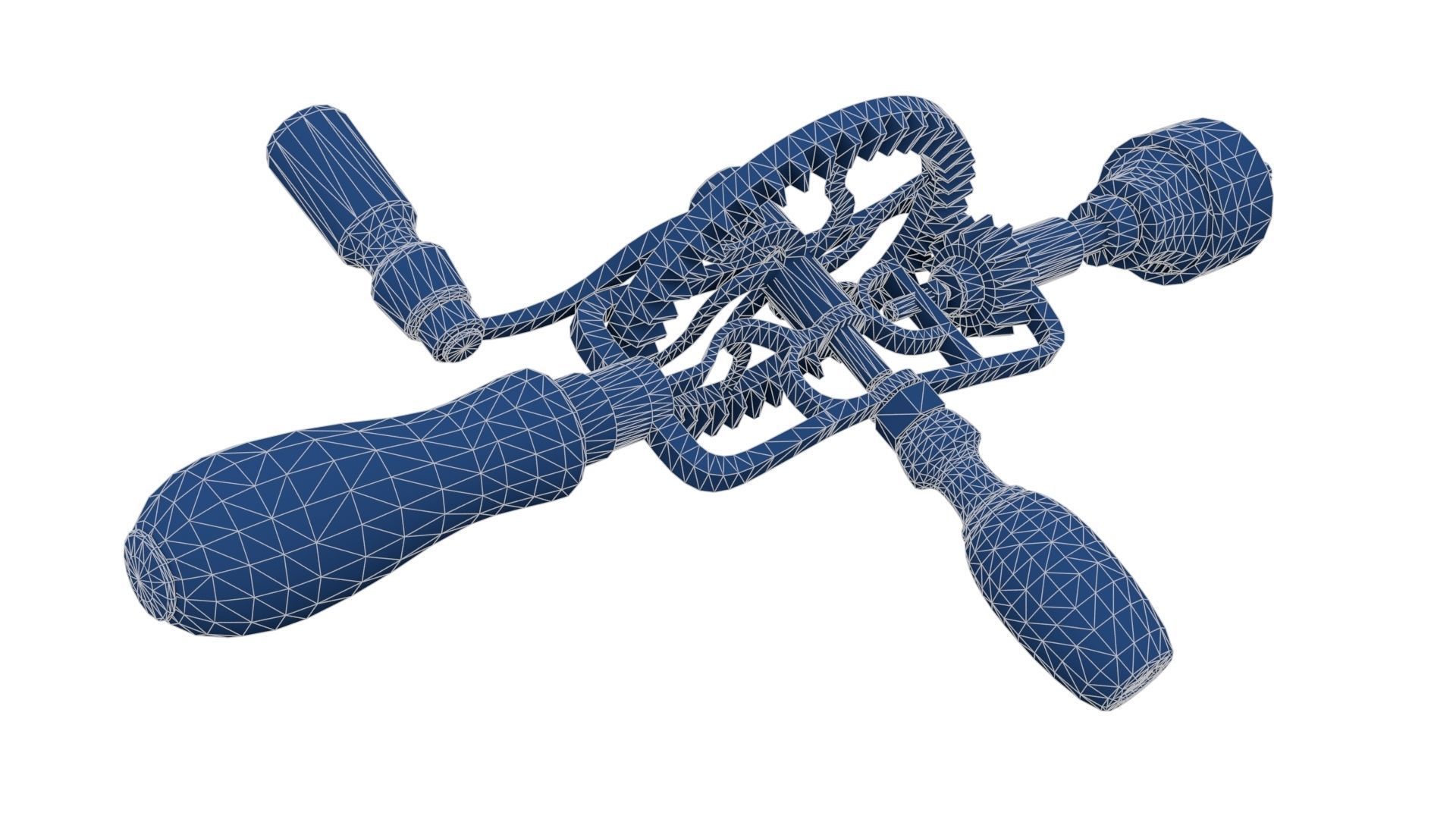 Old Hand Drill Low-poly 3D model_22