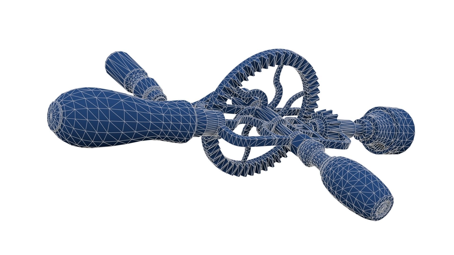 Old Hand Drill Low-poly 3D model_26
