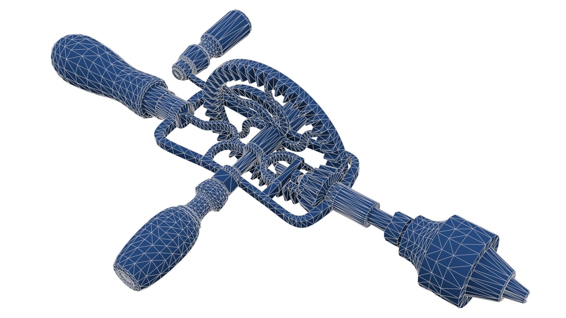 Old Hand Drill Low-poly 3D model_20