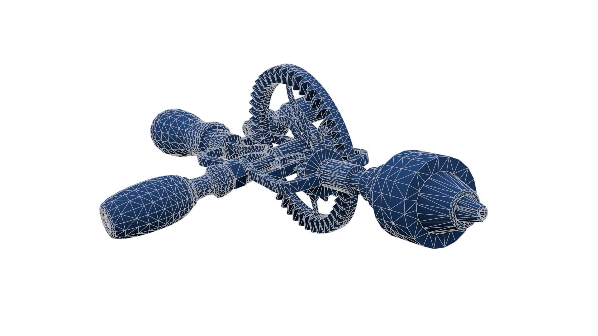 Old Hand Drill Low-poly 3D model_25