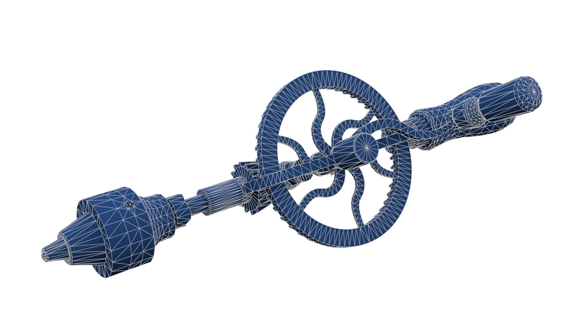 Old Hand Drill Low-poly 3D model_23