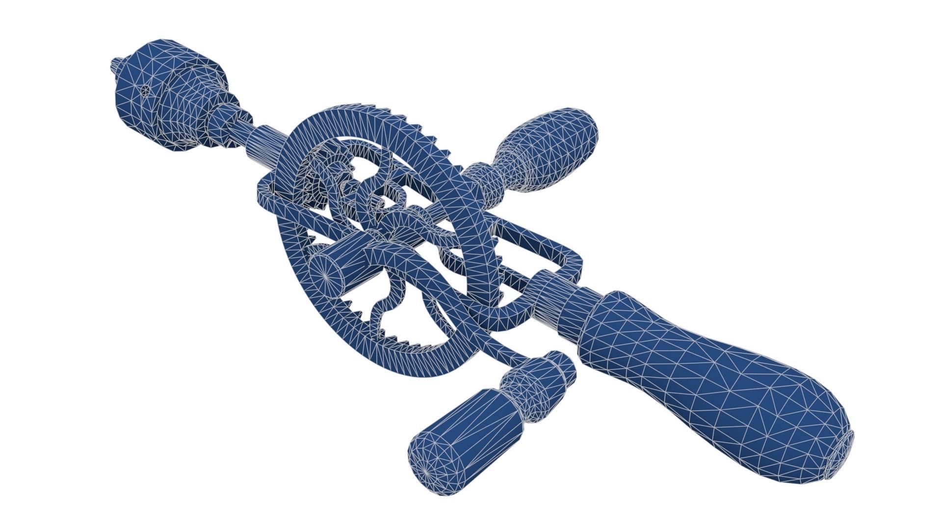 Old Hand Drill Low-poly 3D model_21
