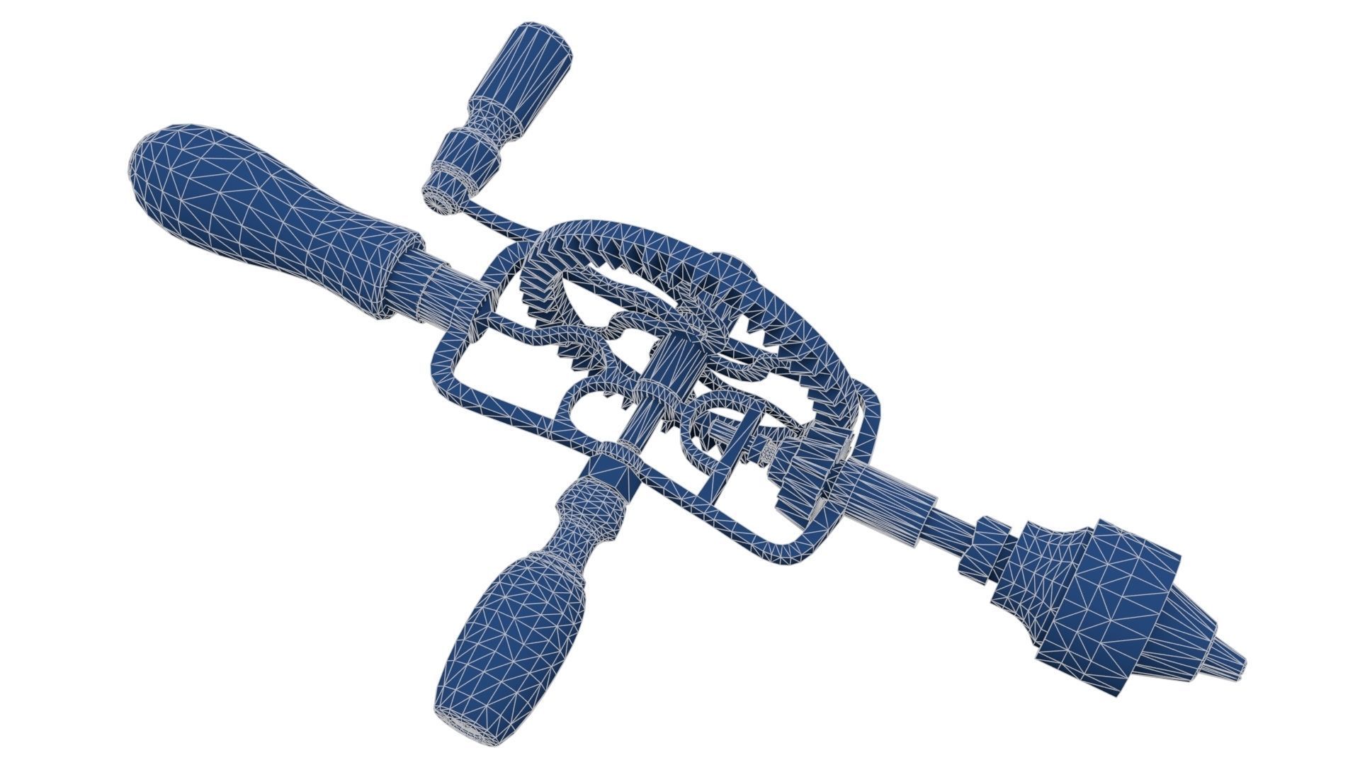 Old Hand Drill Low-poly 3D model_27