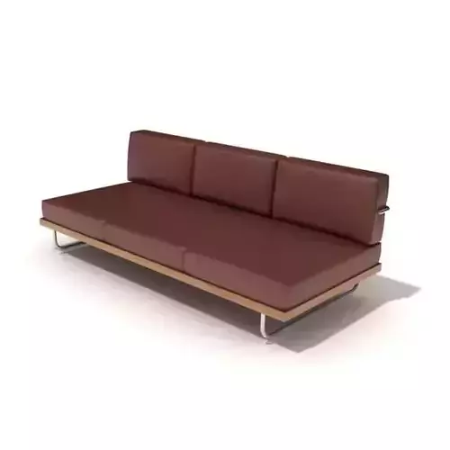 Three Seat Brown Leather Sofa