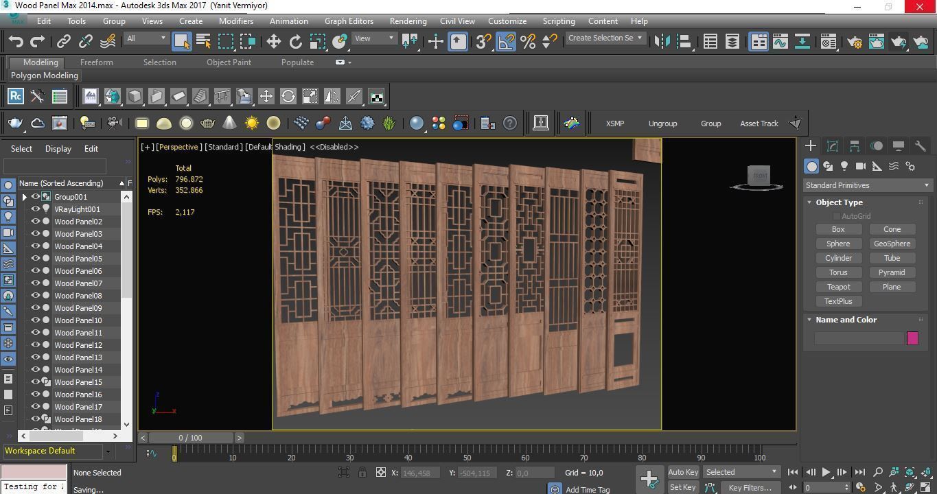 Wood Panel 3D model_8
