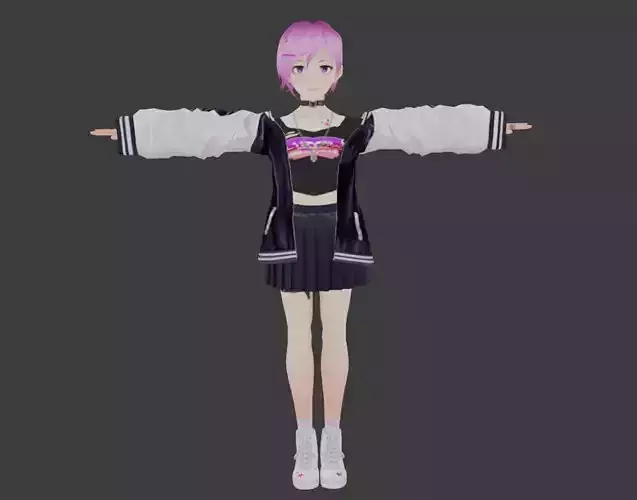 SciFi 3d anime kawaii girl character c19