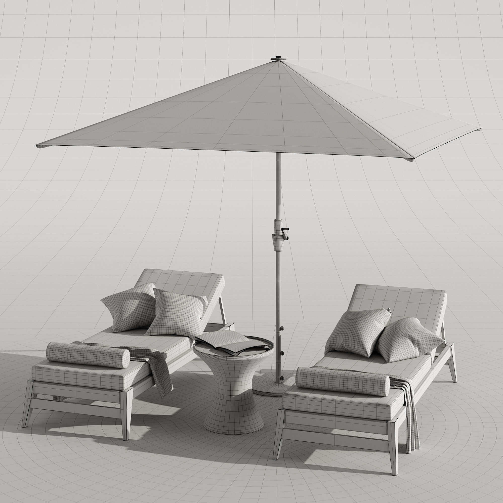 Beach lounge outdoor set 10 3D model_26