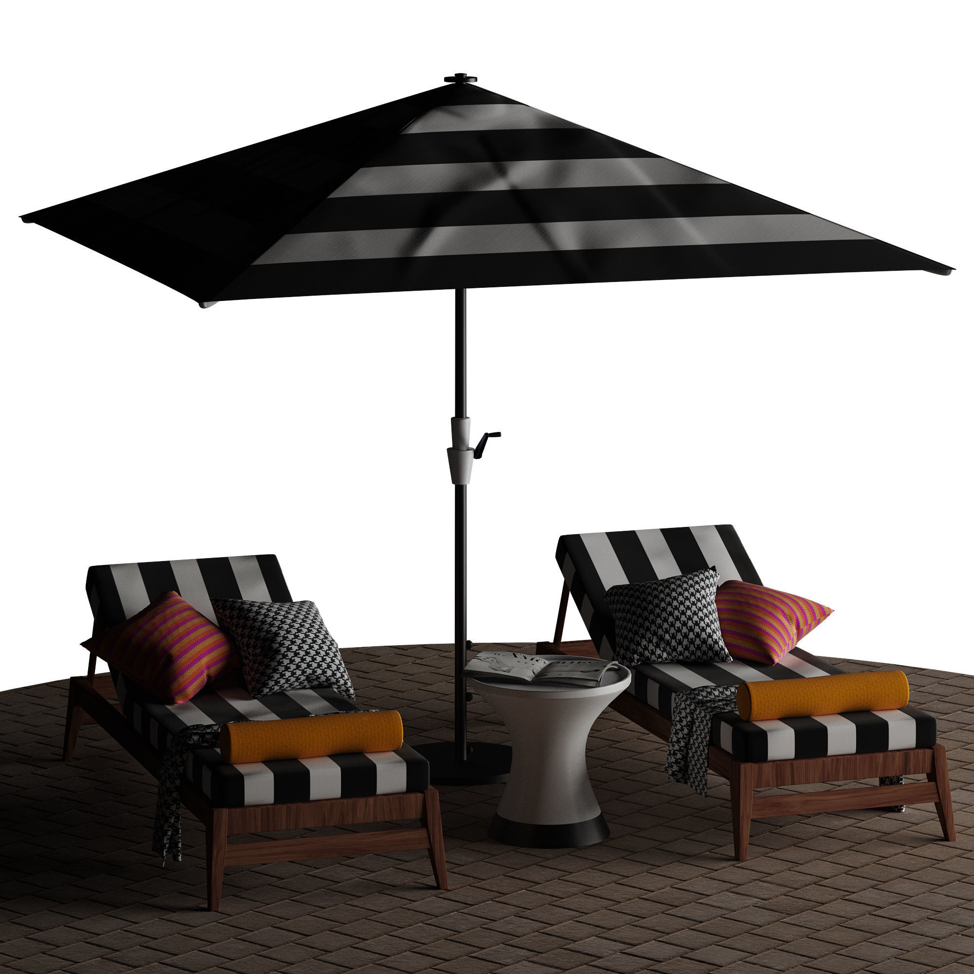 Beach lounge outdoor set 10 3D model_34
