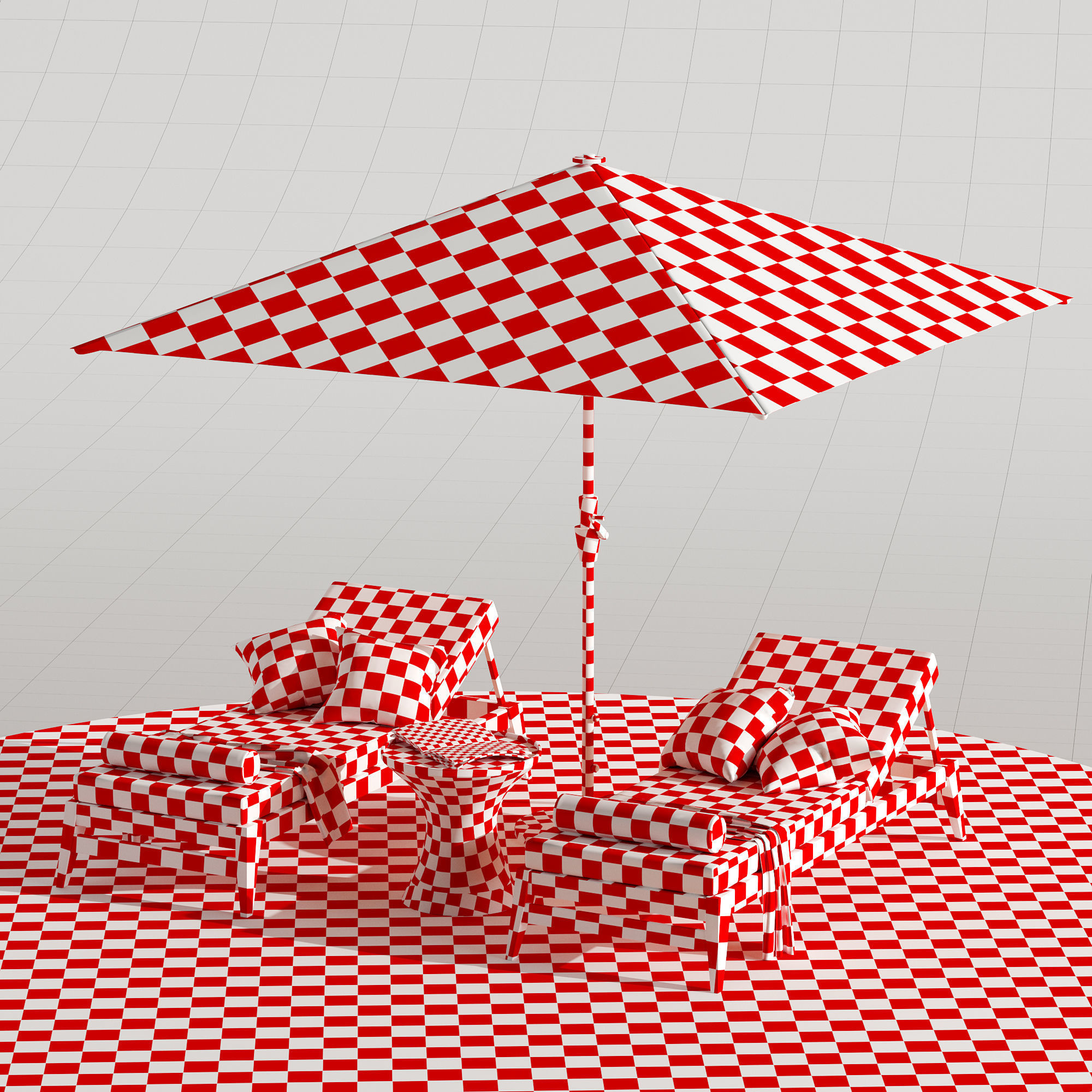 Beach lounge outdoor set 10 3D model_18