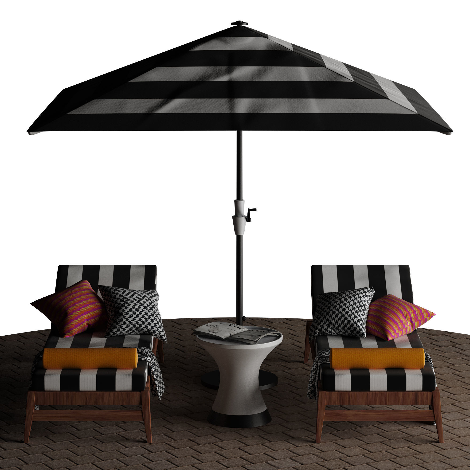 Beach lounge outdoor set 10 3D model_30