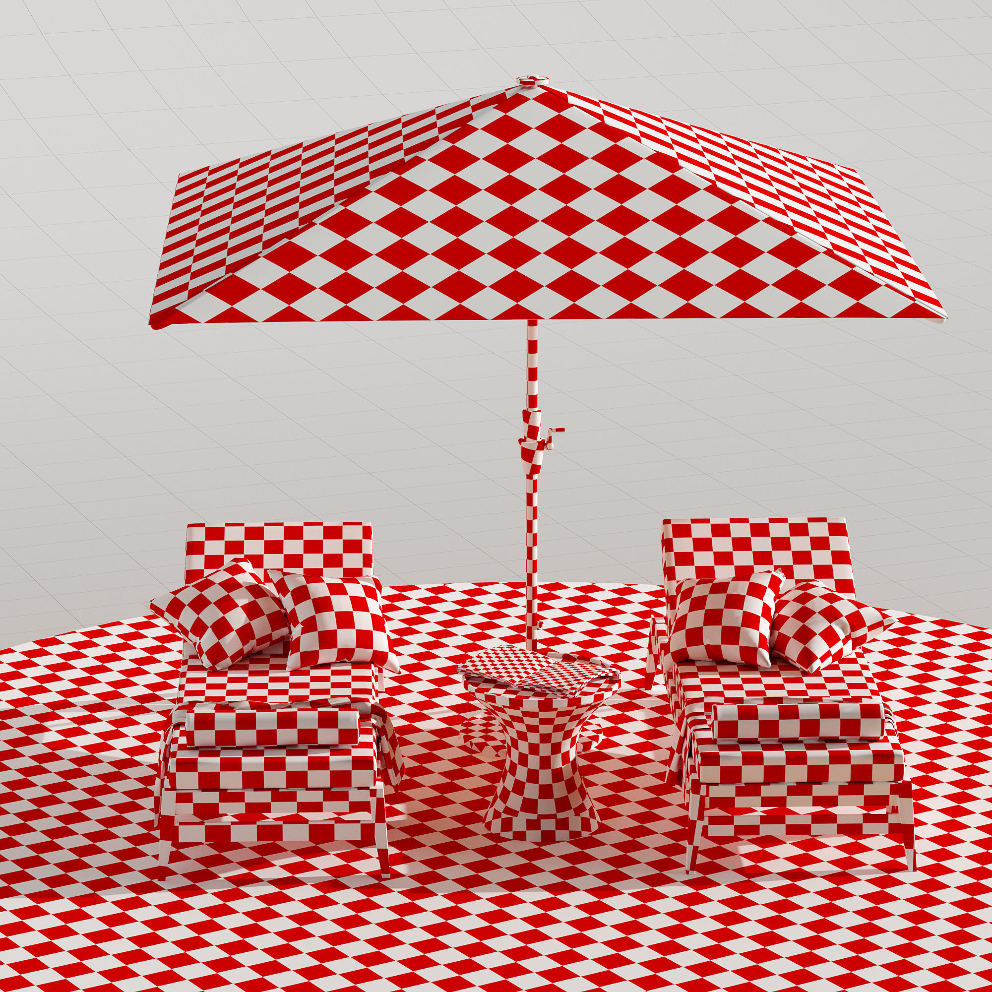 Beach lounge outdoor set 10 3D model_17