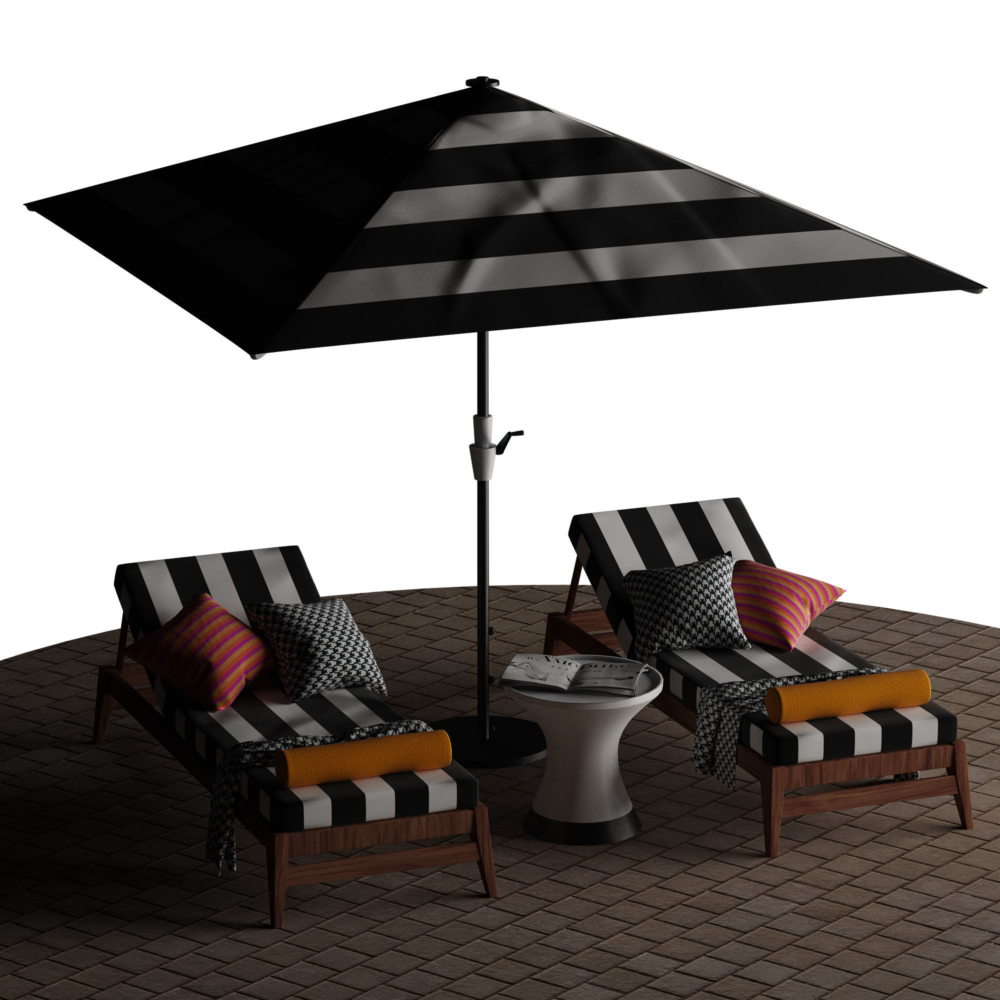 Beach lounge outdoor set 10 3D model_31