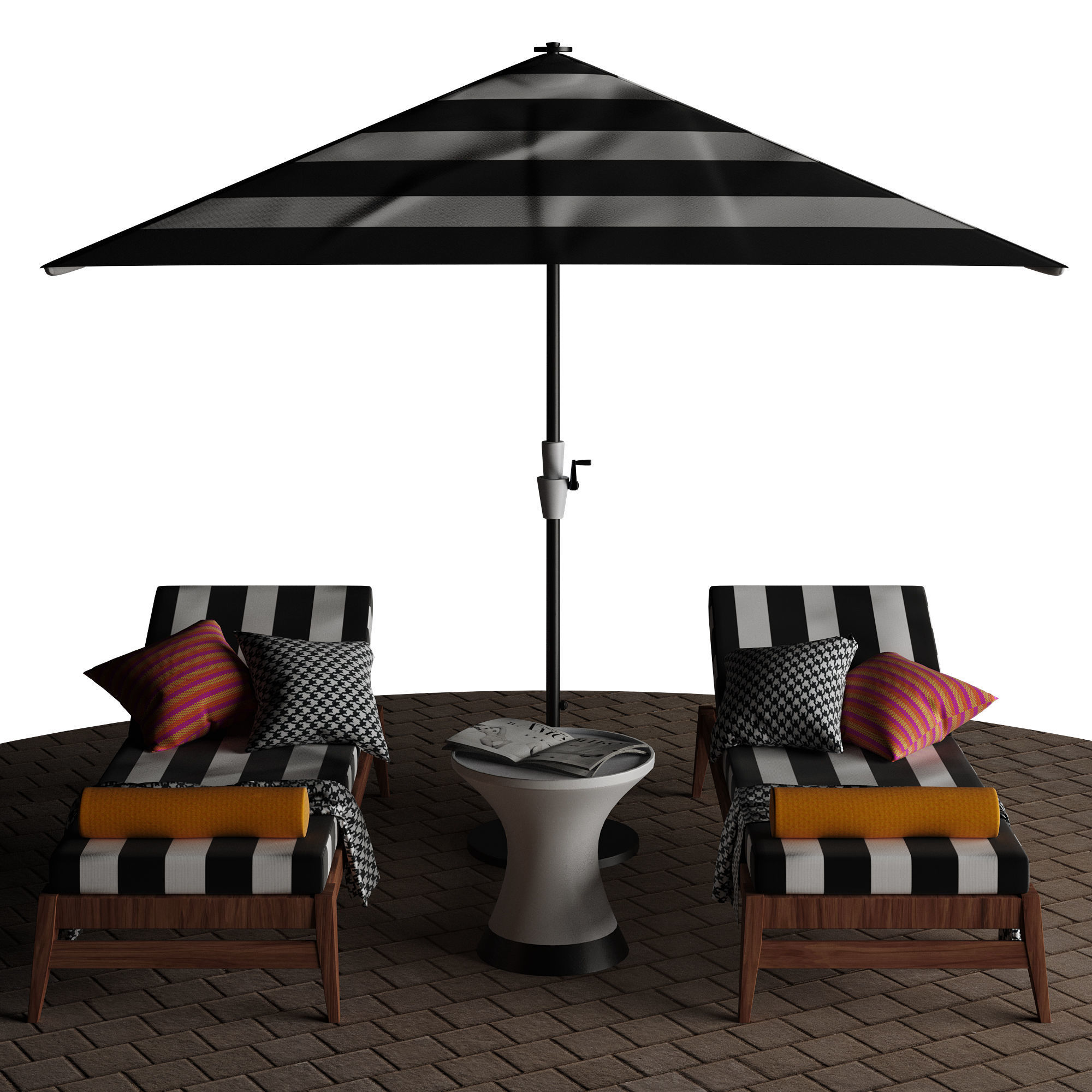 Beach lounge outdoor set 10 3D model_29