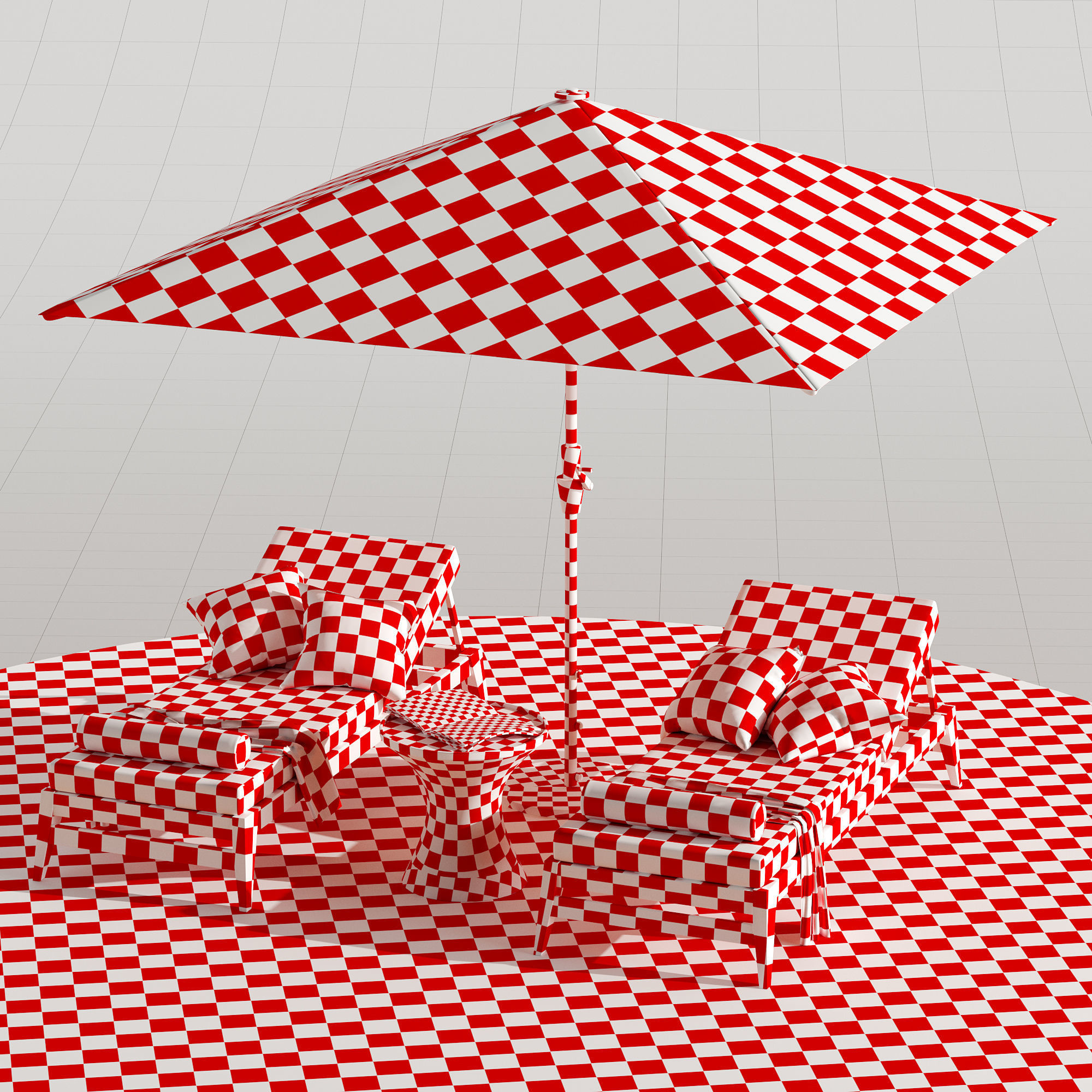 Beach lounge outdoor set 10 3D model_19