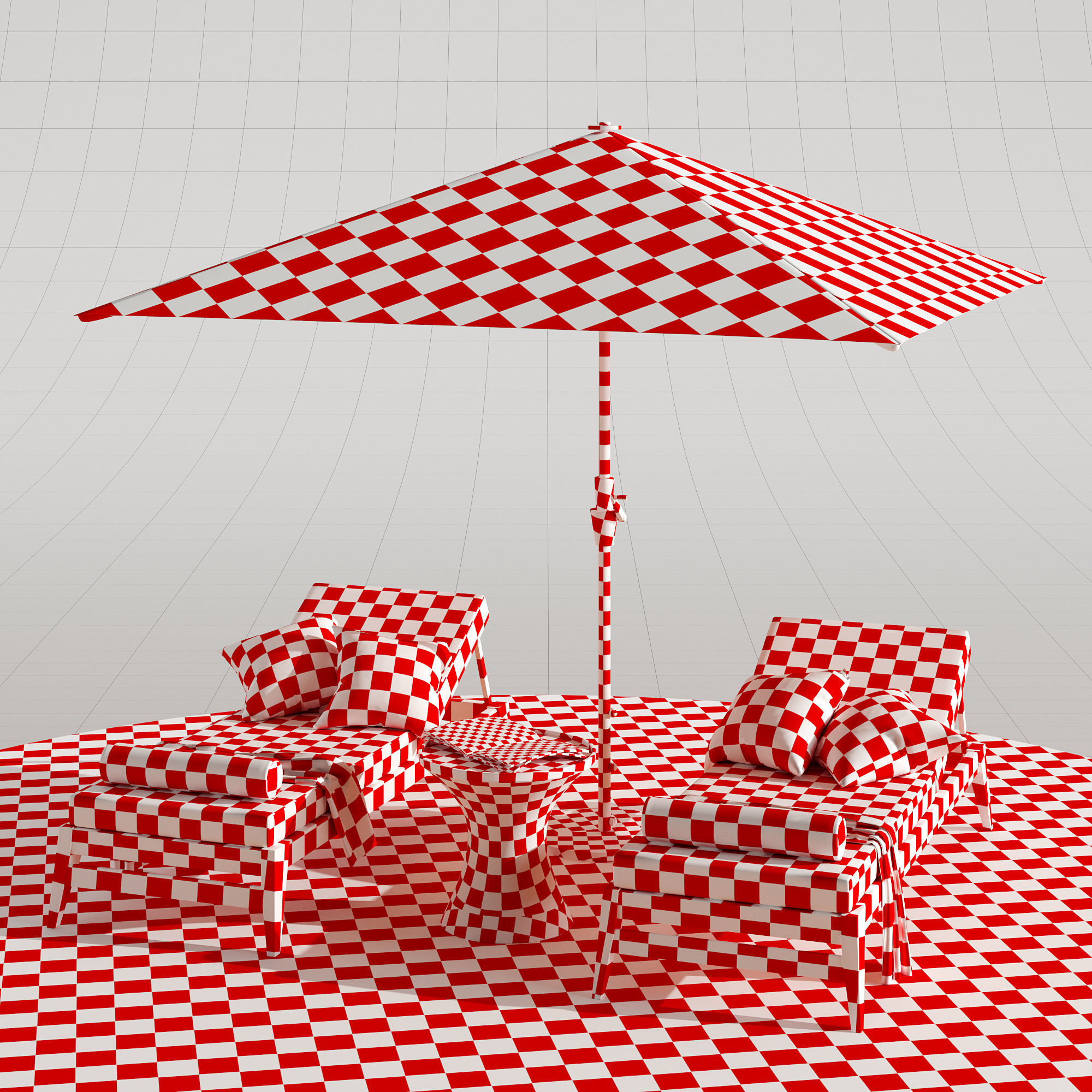 Beach lounge outdoor set 10 3D model_28