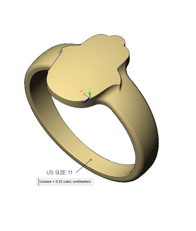 Rounded Hand of Fatima Hamsa shaped band US size 5 to 11 3D print model_16