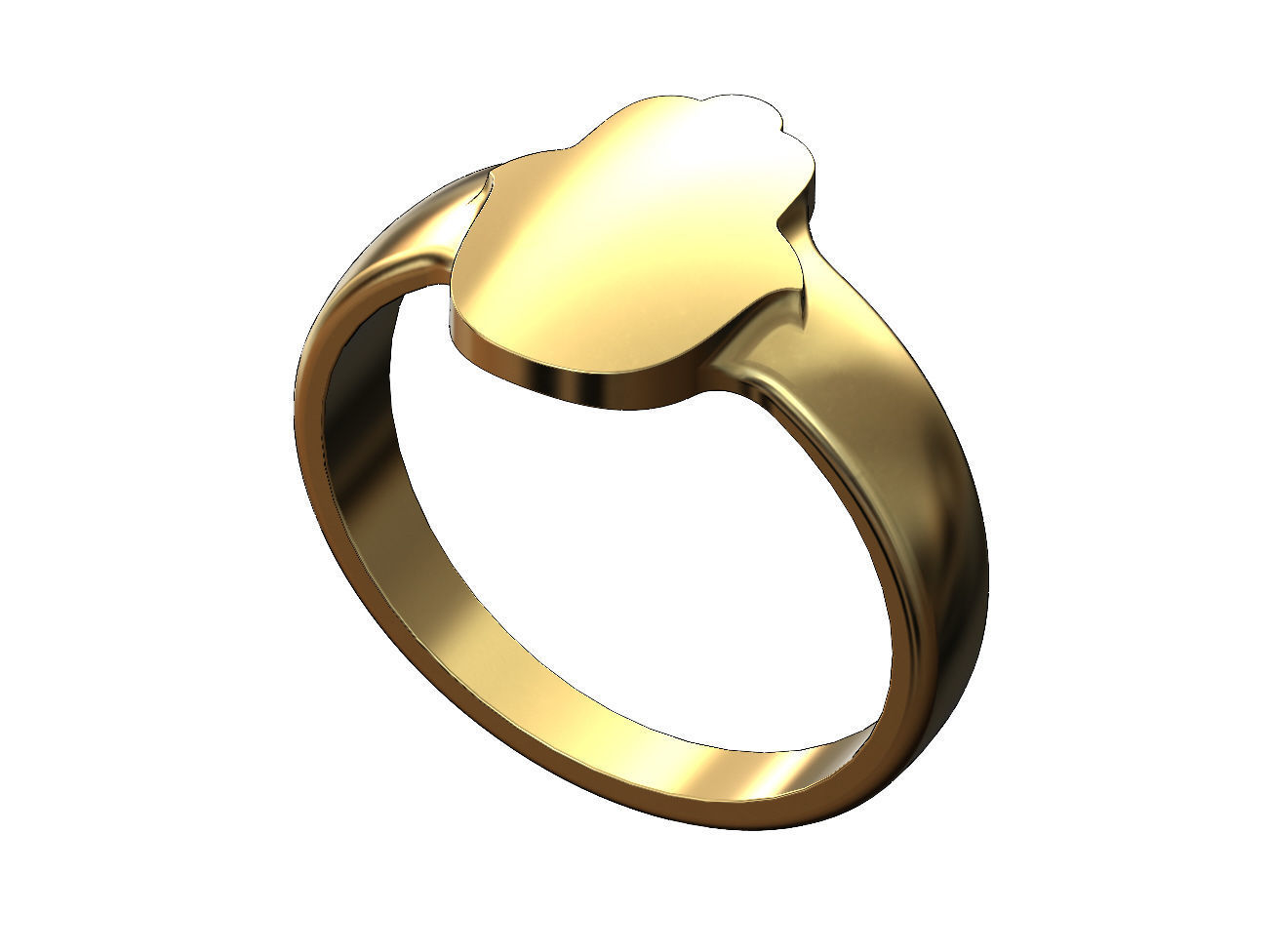 Rounded Hand of Fatima Hamsa shaped band US size 5 to 11 3D print model_3