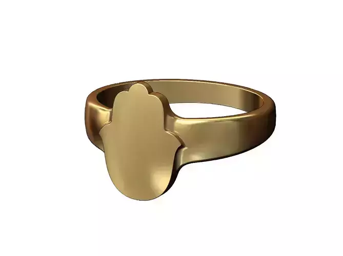 Rounded Hand of Fatima Hamsa shaped band US size 5 to 11