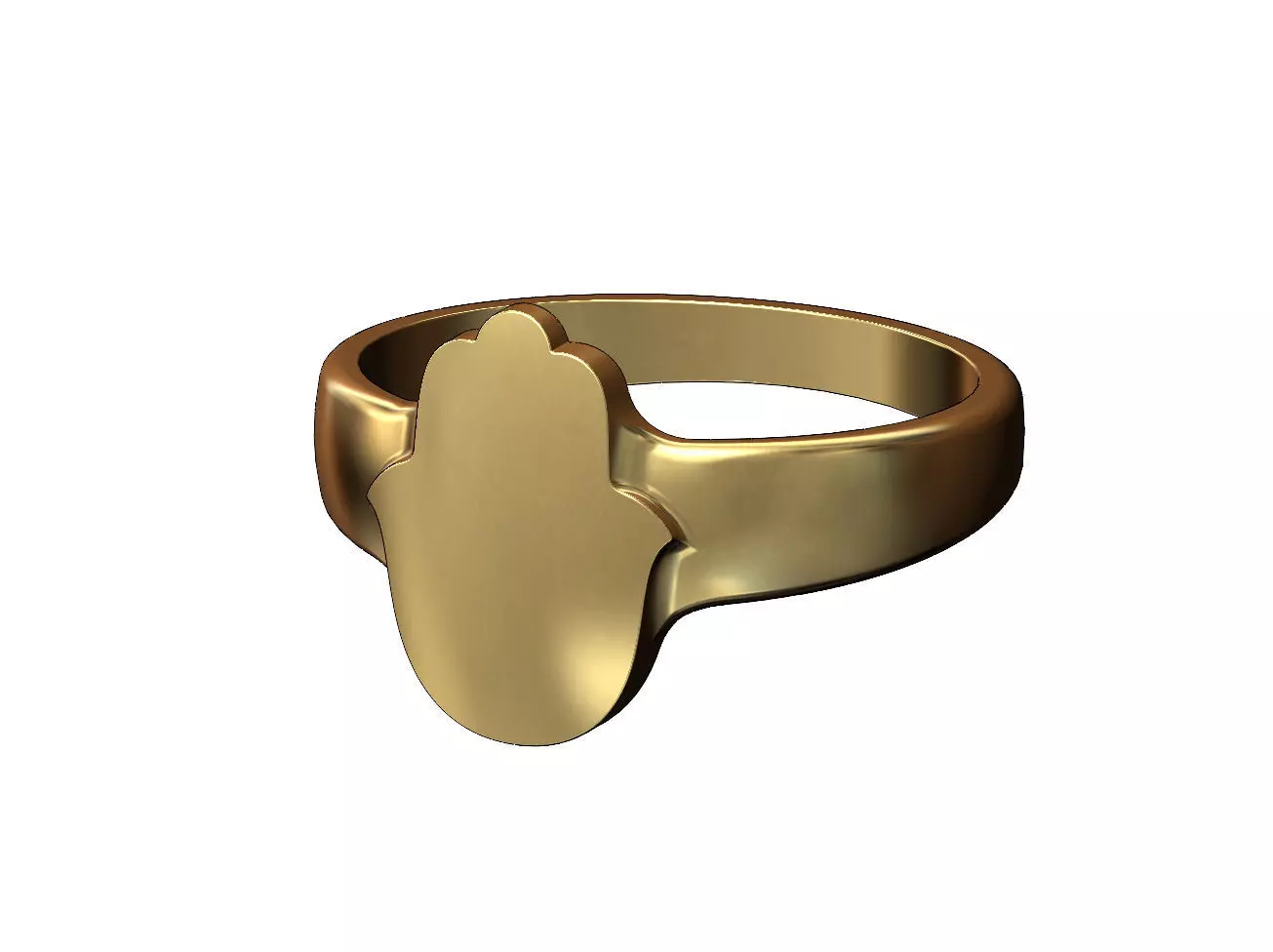 Rounded Hand of Fatima Hamsa shaped band US size 5 to 11 3D print model_0