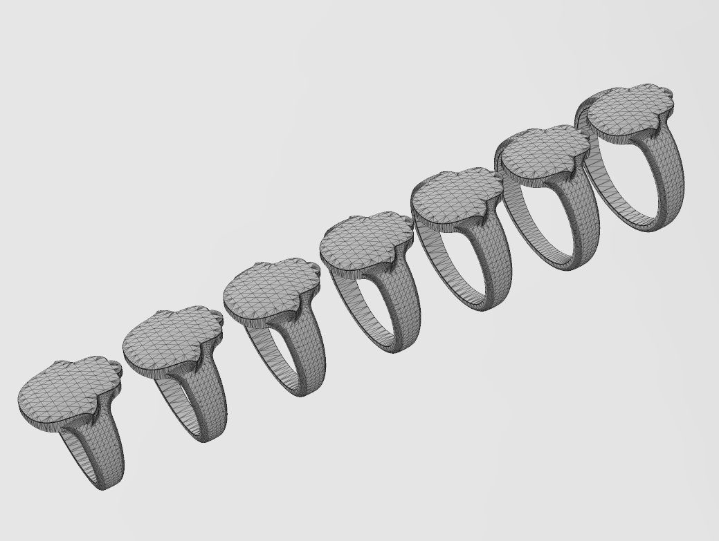 Rounded Hand of Fatima Hamsa shaped band US size 5 to 11 3D print model_13