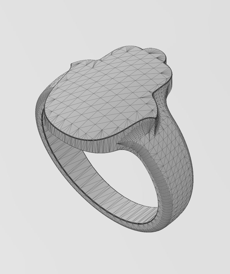Rounded Hand of Fatima Hamsa shaped band US size 5 to 11 3D print model_14