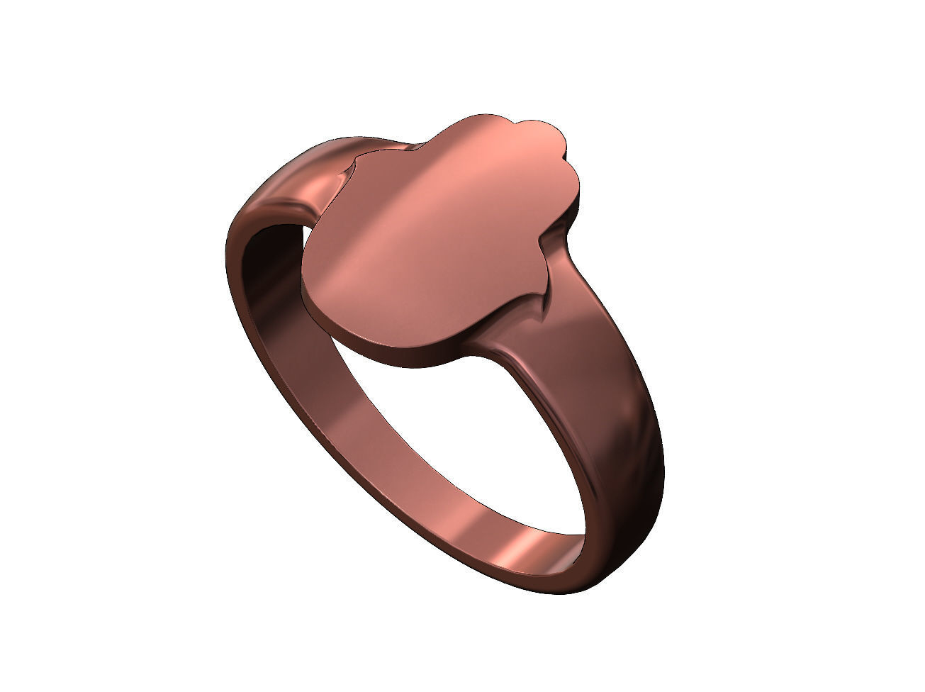 Rounded Hand of Fatima Hamsa shaped band US size 5 to 11 3D print model_10