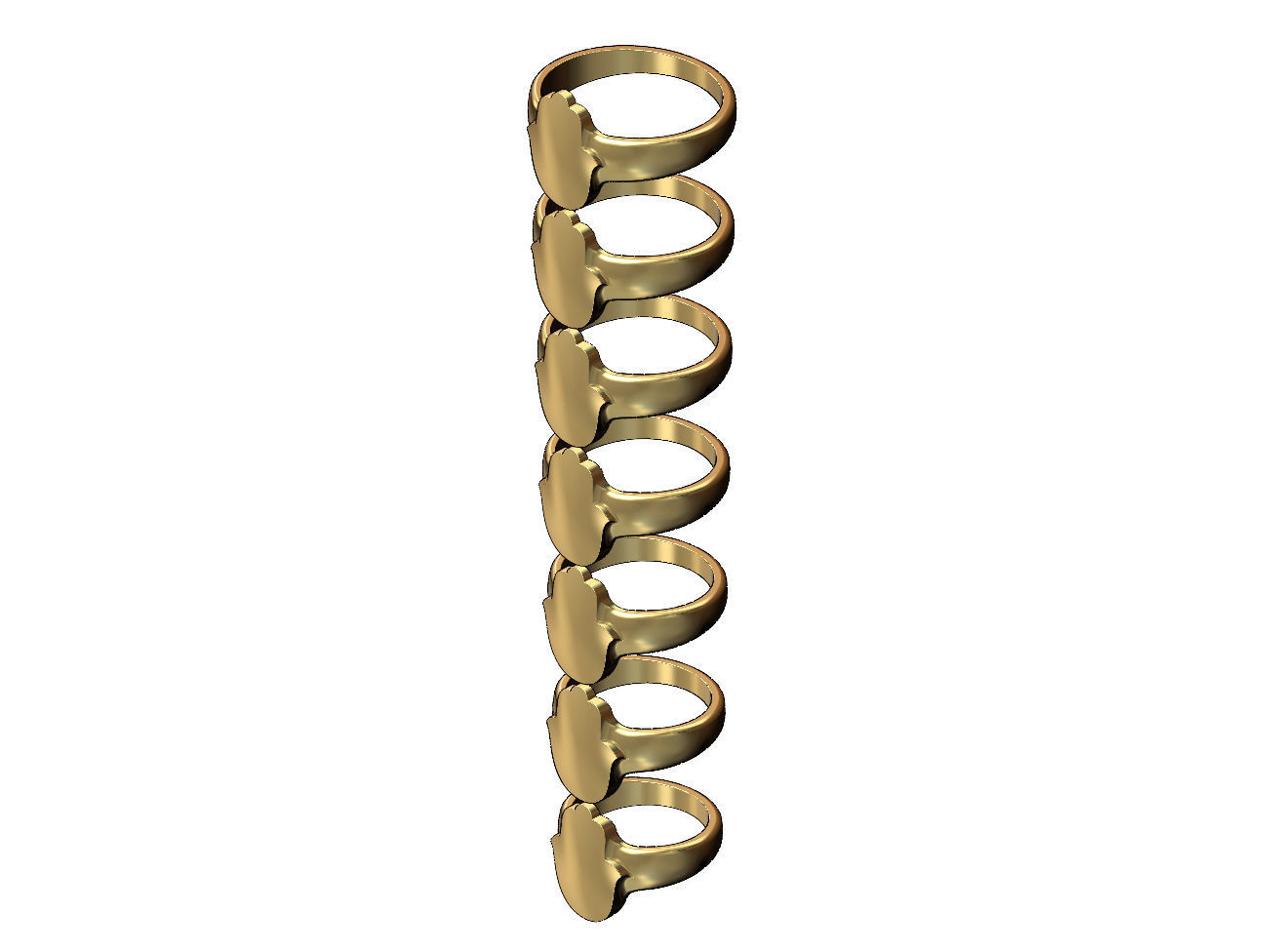 Rounded Hand of Fatima Hamsa shaped band US size 5 to 11 3D print model_2