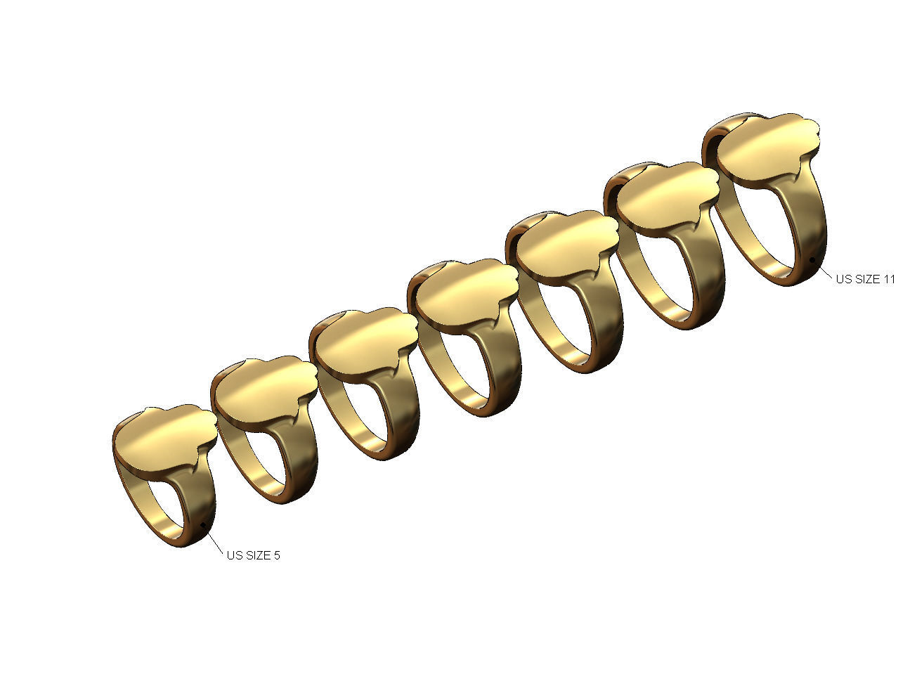 Rounded Hand of Fatima Hamsa shaped band US size 5 to 11 3D print model_1